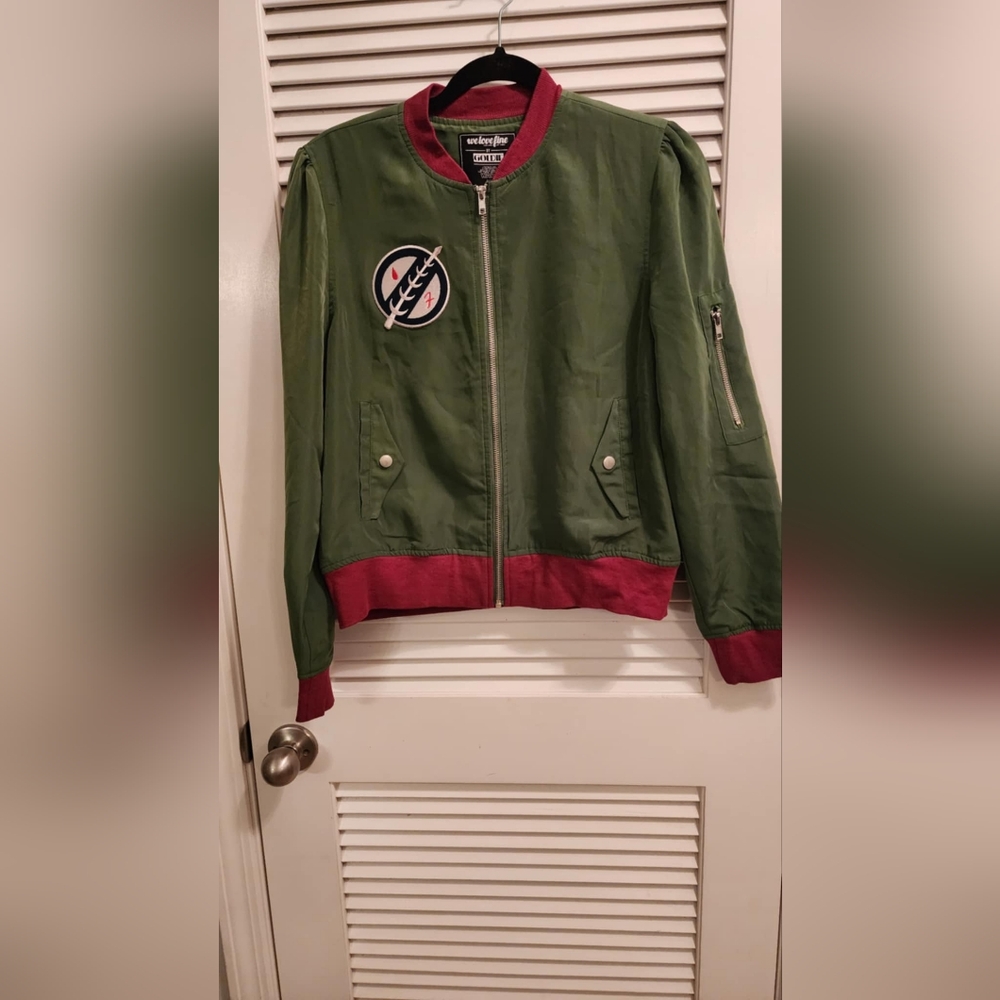 We Love Fine Boba Fett Mandalore Star Wars Full Zip Bomber Jacket Size Medium